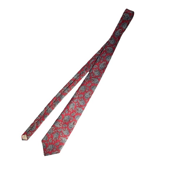 CHRISTIAN DIOR 90s Vintage Paisley Silk Pattern Tie Made in U.S.A. - Picture 3 of 7